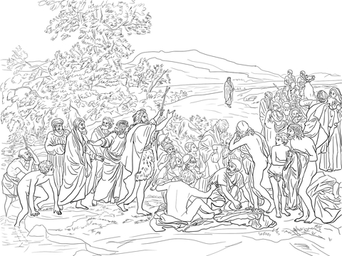 The Apparition Of Christ To The People Coloring Page